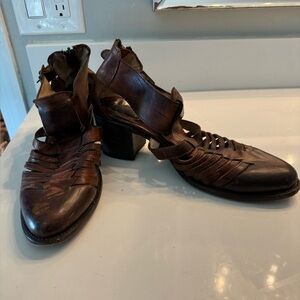 Freebird by Steven brown leather ankle boots